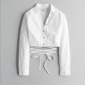 White Poplin Crop Wrap